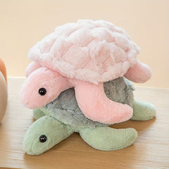 Adorable Pink & Green Sea Turtle Plush Toy - Cuddly Comfort for Kids
