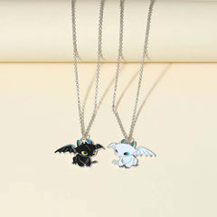 Casual Cartoon Pendant Couple Necklace Set