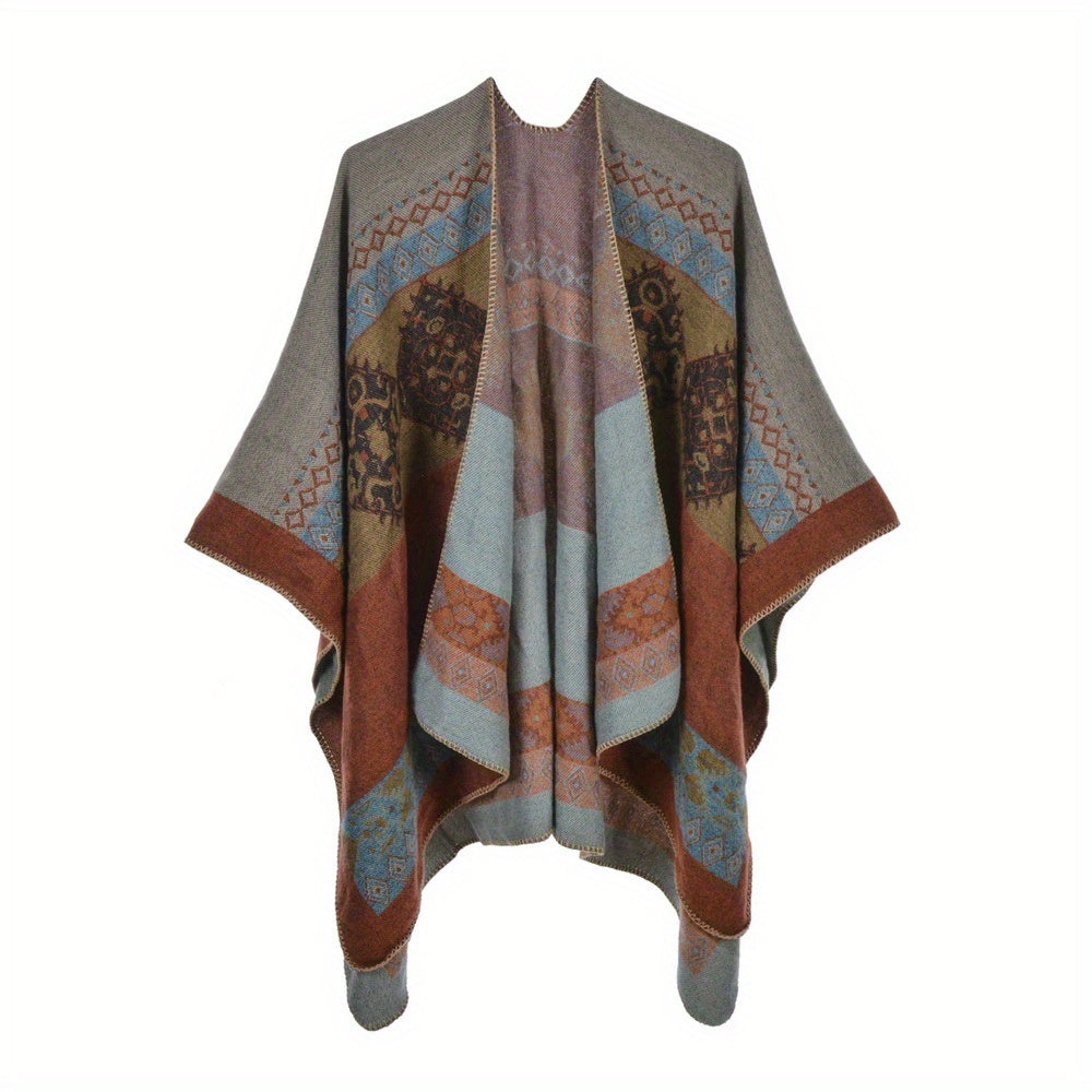 Boho Print Cashmere Shawl Warm Cape Scarf Blanket