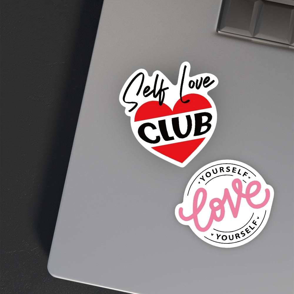 50 Self Love Cartoon Stickers Waterproof for Phone Laptop