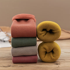 5 Pairs Women's Fuzzy Thermal Mid Tube Floor Socks