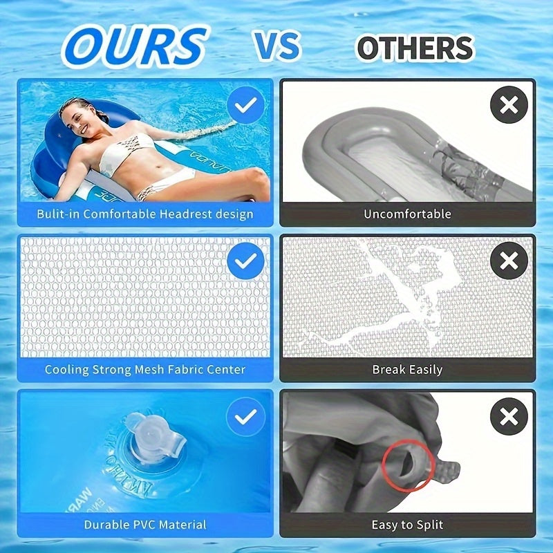 1pc Durable PVC Inflatable Pool Float Mattress