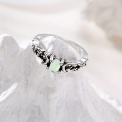 Men's Silvery Faux Moonstone Ring - Delicate Design