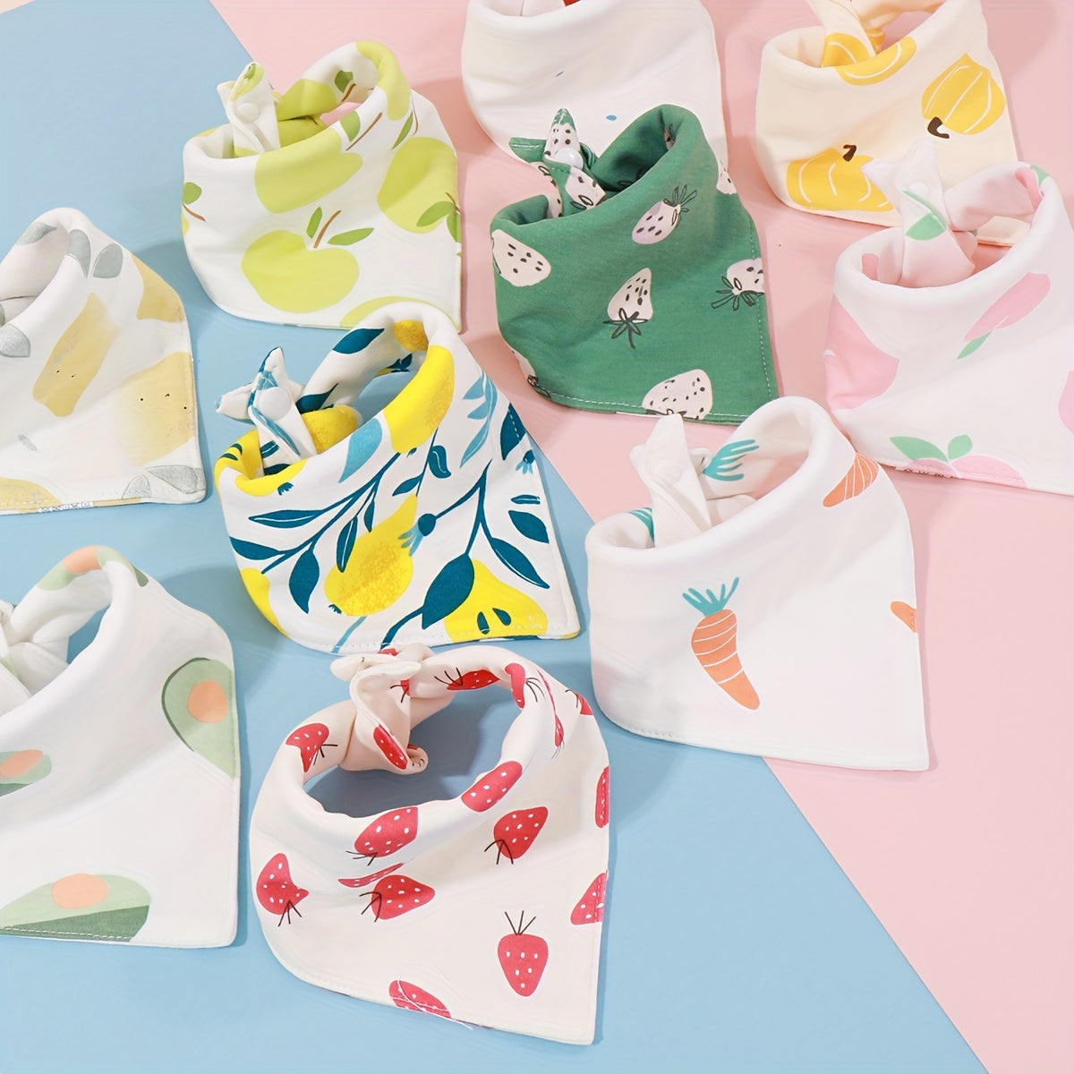 Baby Triangle Fabric Bibs Cartoon Baby Bibs Girls& Boys Feeding Bibs