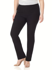 Plus Size High Rise Straight Leg Trousers