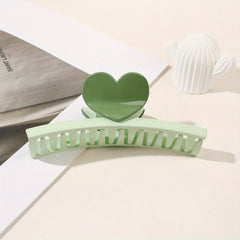 Glossy Hair Claw Heart Decor Sweet Hair Clip Ponytail Holder
