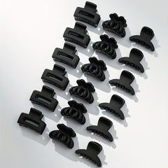 18PCS Rubber Frosted Square Hair Claw Hair Clip Hair Accessory