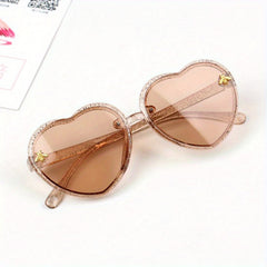 Kids Bee Heart Shaped Gradient Sunglasses for Party Dress Up