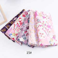 5pc Bronzing Cotton Patchwork Cloth Japanese Floral DIY Decoration
