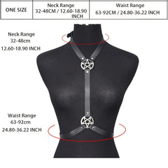 Punk Neck & Waist Belt Pentagram Chest Harness