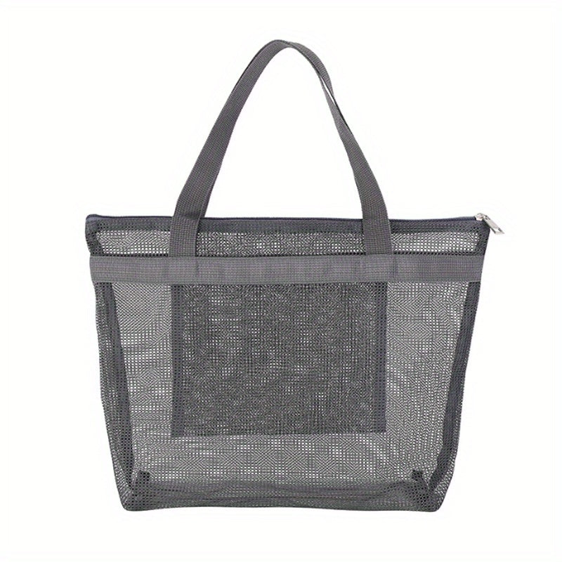 Quick Dry Mesh Shower Bag with Zipper and Inner Pouch
