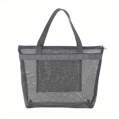 Quick Dry Mesh Shower Bag with Zipper and Inner Pouch