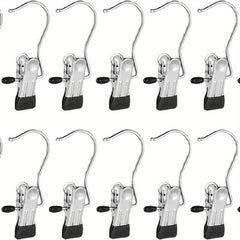 2pcs Metal Belt Hook Clip Multifunctional Drying Socks Hat Curtain Non slip Clip