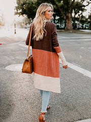  Colorblock Long Sleeve Cardigan
