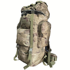 80L Camouflage Camping Backpack Waterproof Lightweight Breathable Canvas Bag