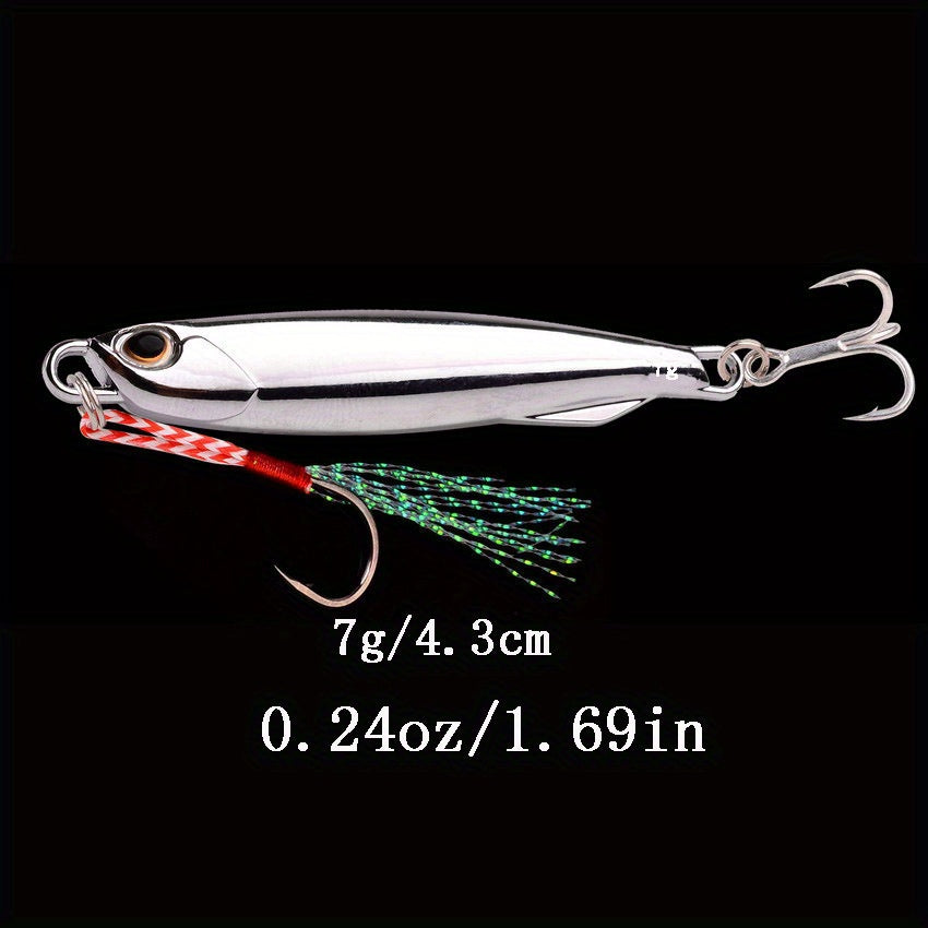 Electroplated Spoon Metal Jigs Fishing Lures with Hooks - 6 Weights 7g to 40g