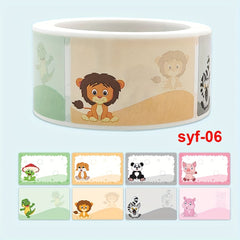 200pcs Roll Cartoon Name Sticker 1.57in 2.0.98in Self-adhesive Label Stickers