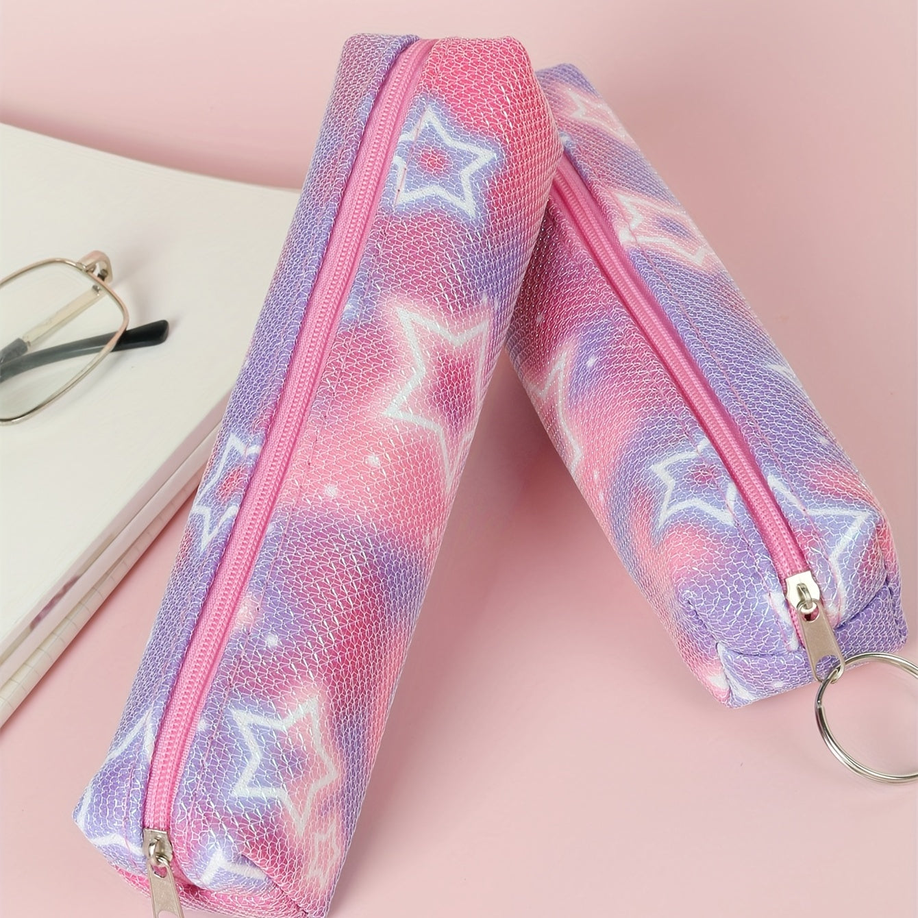 Rose Red Pentagram Pencil Case for School Supplies