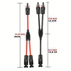 Solar Y Branch Connectors 1 To 2 Parallel Adapter Cable Wire Plug