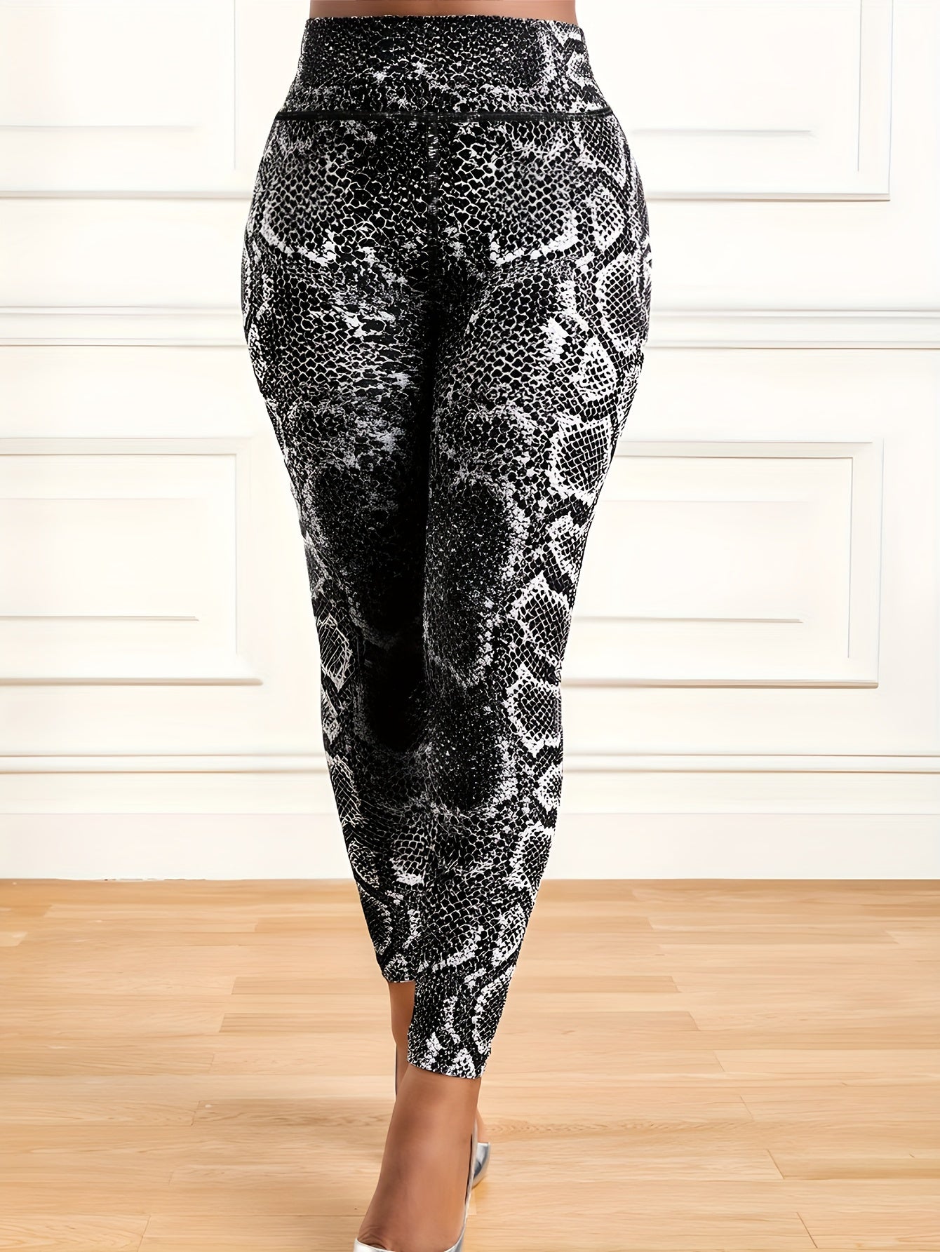 Snake Print High Waist Yoga Pants Women's Activewear