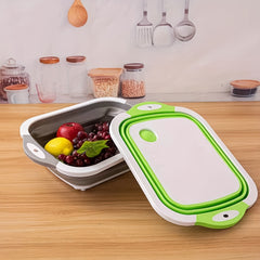 Folding Cutting Board with Sink Drain Basket