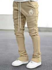 Heart Pattern Flared Trousers Men s Casual Street Style Joggers