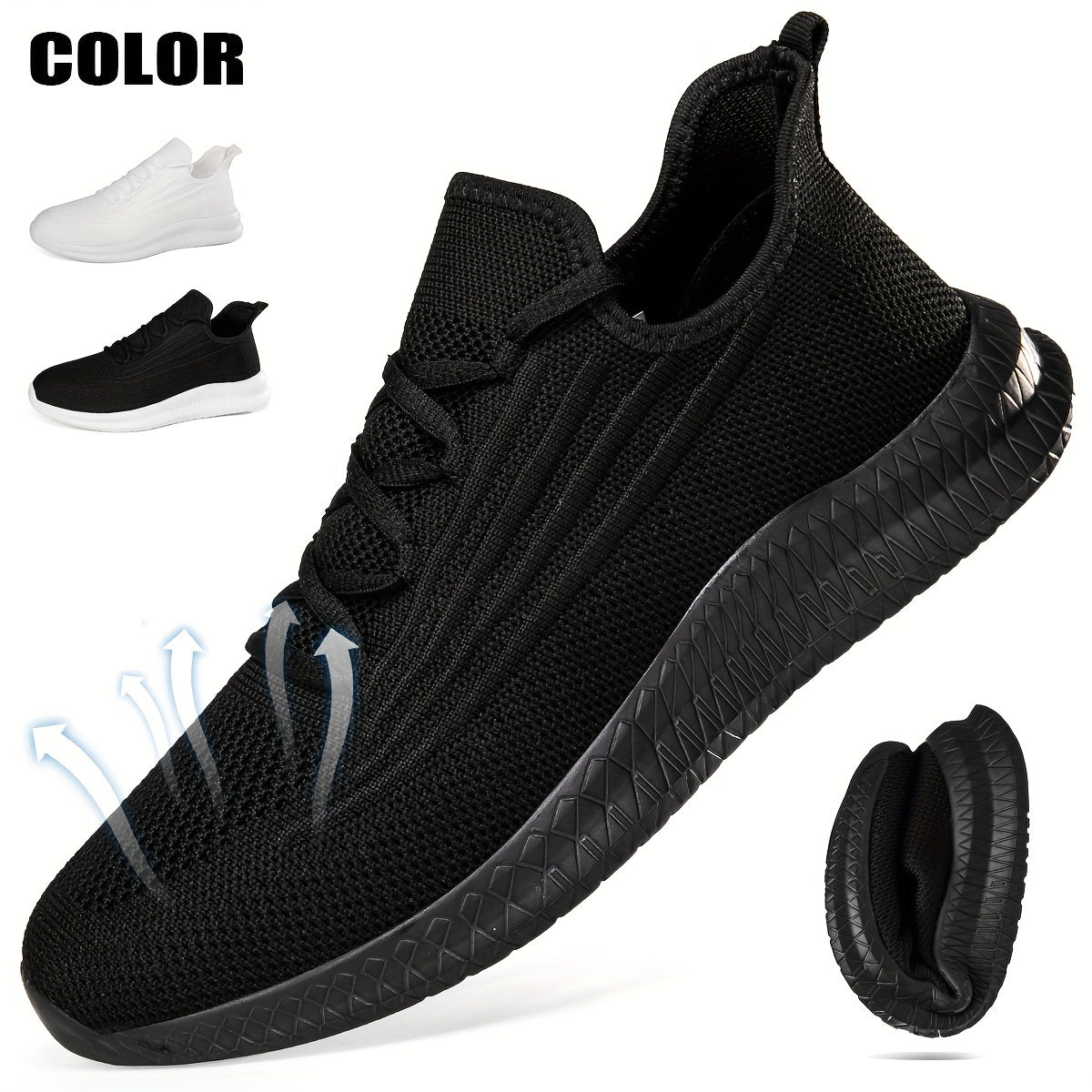 Men's Lace Up Mesh Running Shoes Breathable Sneakers for Outdoor Activities