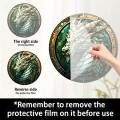 Acrylic Green Dragon Decorative Painting Round Plate