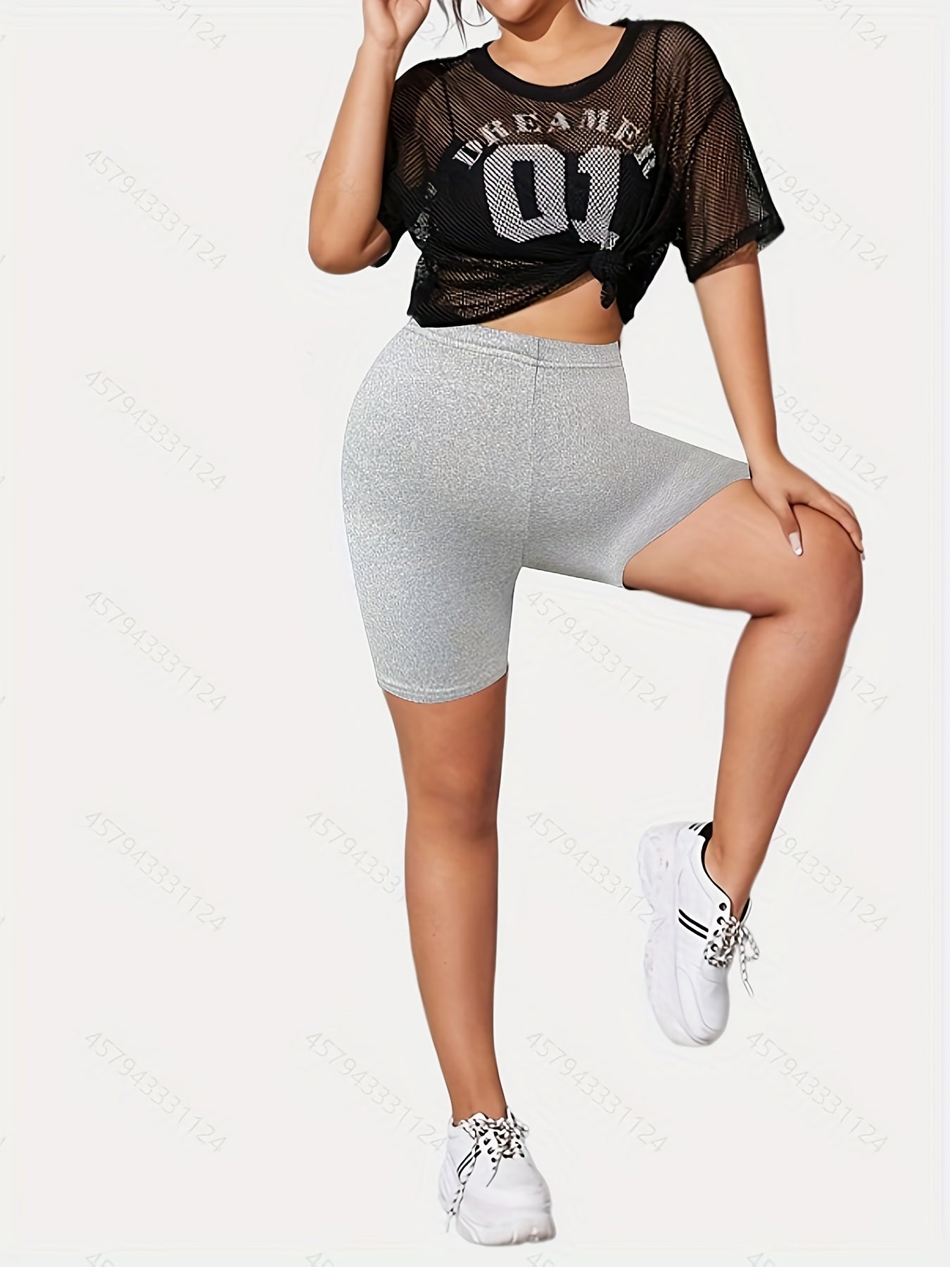  Solid Stretch Skinny Fit Biker Shorts