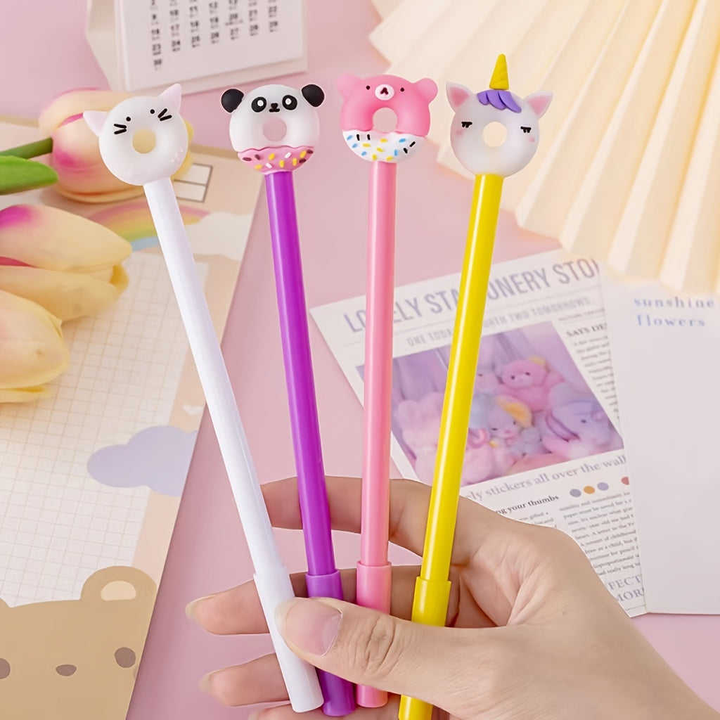 4pcs 0.5mm Cartoon Silicone Gel Pen Student Stationery Office Supplies