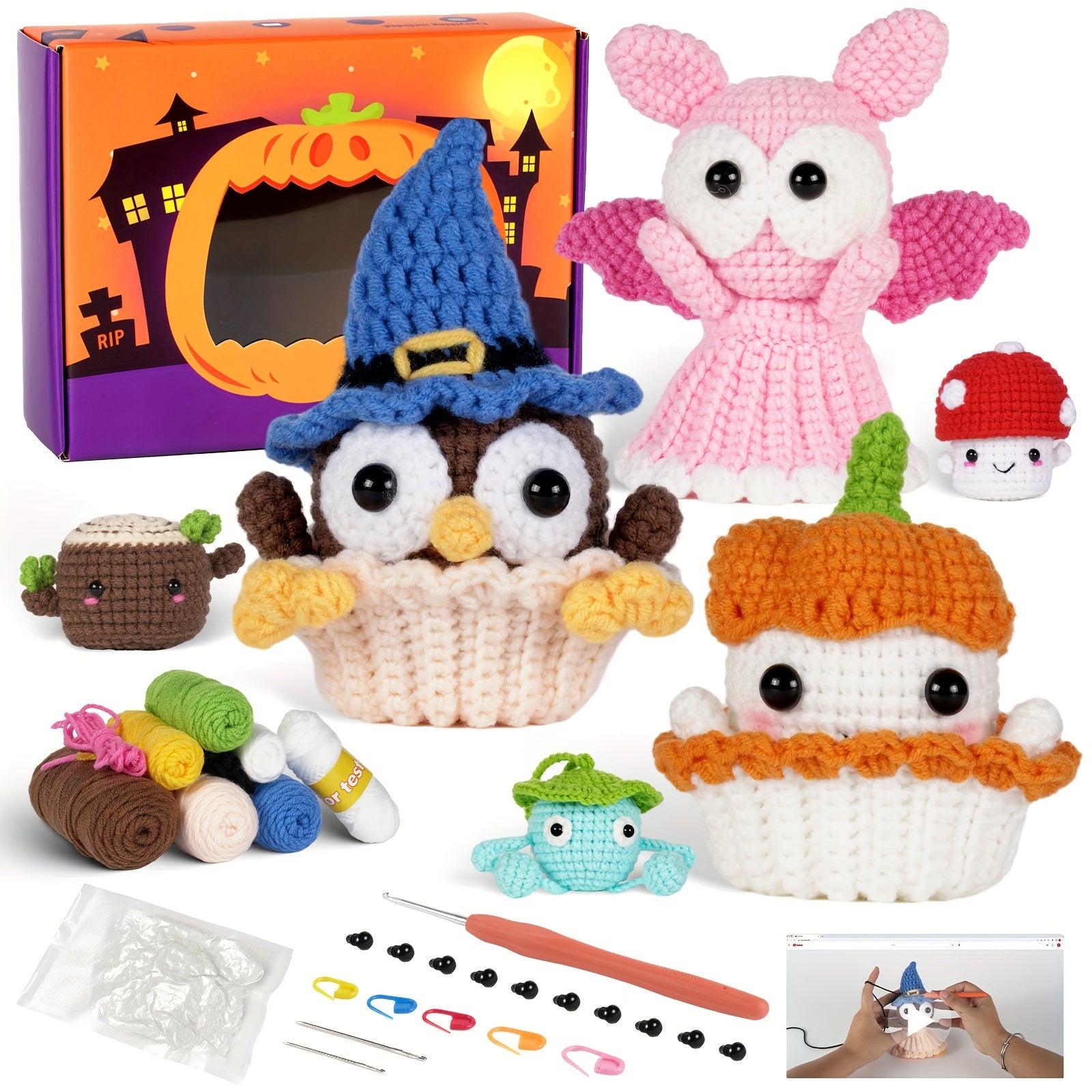Beginner Crochet Kit Doll Artwork DIY Ornaments Halloween Gift