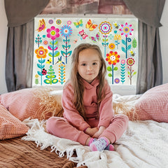 Flower Static Cling Butterfly Window Stickers for Home Decoration