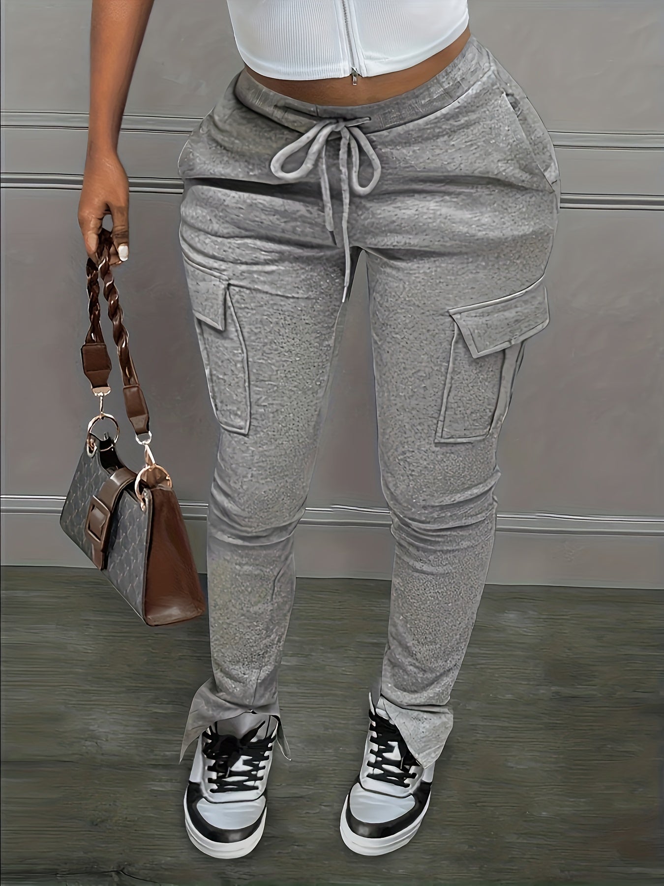  Elastic Drawstring Cargo Trousers