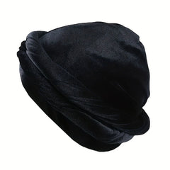 Mens Velvet & Satin Turban Hat Double Layer Ethnic Winter Headwear