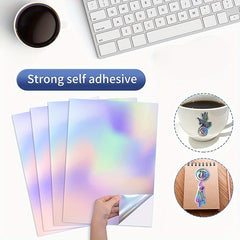 40 Sheets A4 Holographic Self Adhesive Transfer Paper Waterproof