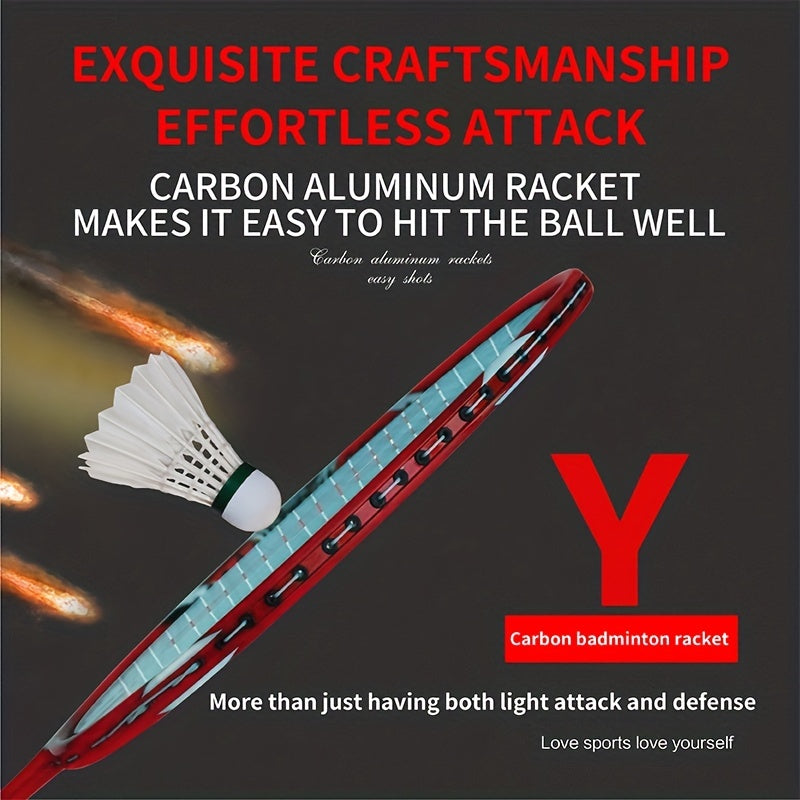 Versatile Carbon Badminton Racket with Overgrips