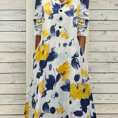  Women's Floral Print Long Sleeve Casual Dress