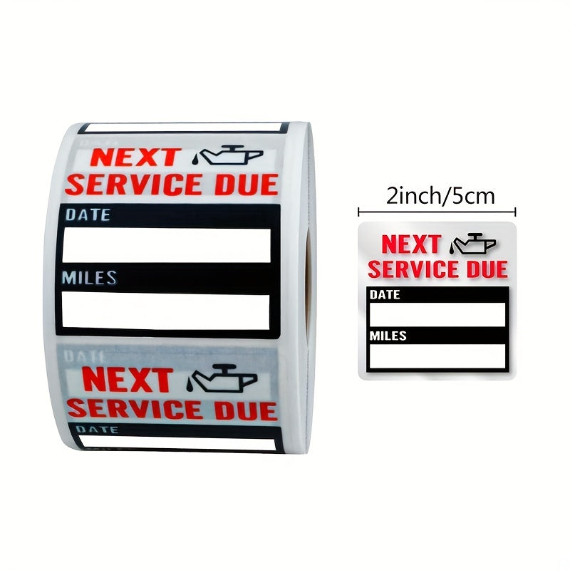 100pcs 5X5cm Roll Car Maintenance Reminder Sticker Self-adhesive Label