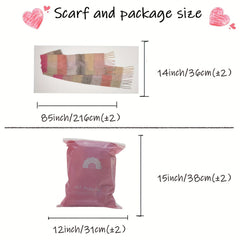 Warm Plaid Shawl Tassel Thick Scarf Windproof Inelasticity