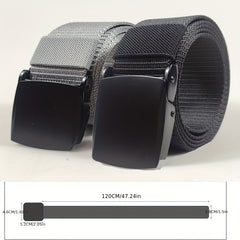 Men's Outdoor Canvas Belt with Zinc Alloy Automatic Buckle