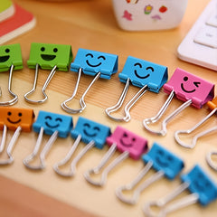 48pcs Colorful Little Happy Face Metal Paper Clips for Office School Home