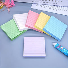 1pc Pastel Sticky Notes Lined Sticky Pads Adhesive Memo Stickers