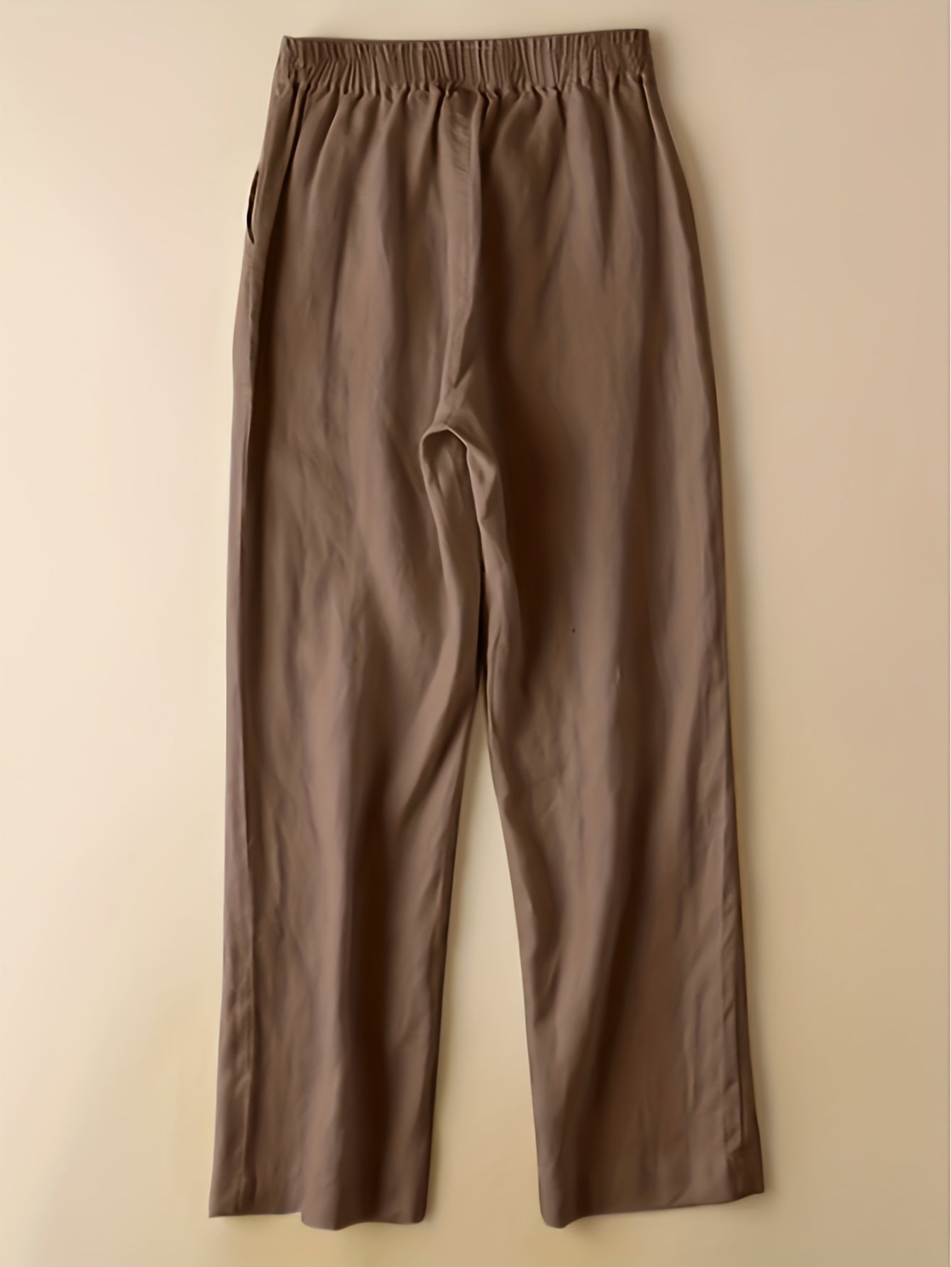  High Rise Straight Leg Trousers With Pockets