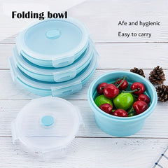 Portable Silicone Lunch Box for Office and School Microwave Safe