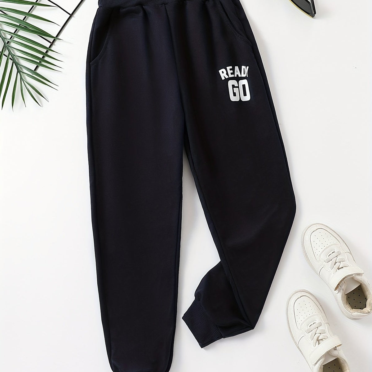 READY GO Letter Print Boys Casual Active Sweatpants Jogger Sports Pants