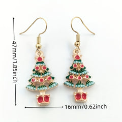 Christmas Tree Pendant Earrings for Holiday Sparkle