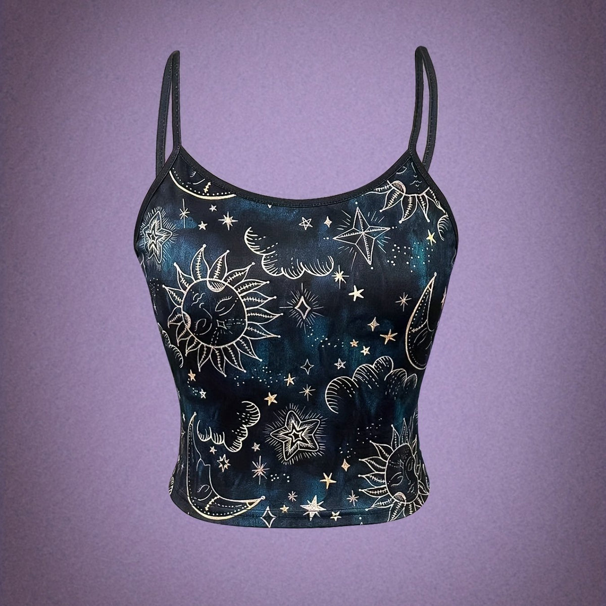 Halloween Star Moon Sun Cami Top Sleeveless Summer Tank