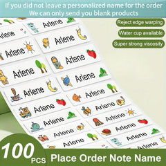 Custom Name Tag Sticker Waterproof 4.6x1.09cm - Pack of 50/100/180
