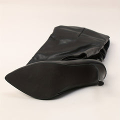 Stiletto Heeled Boots Pointed Toe Zipper Shoes Solid Boots