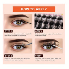 3D DIY Lashes Cluster 9mm 14mm D Curling Faux Mink Extension Eyelashes